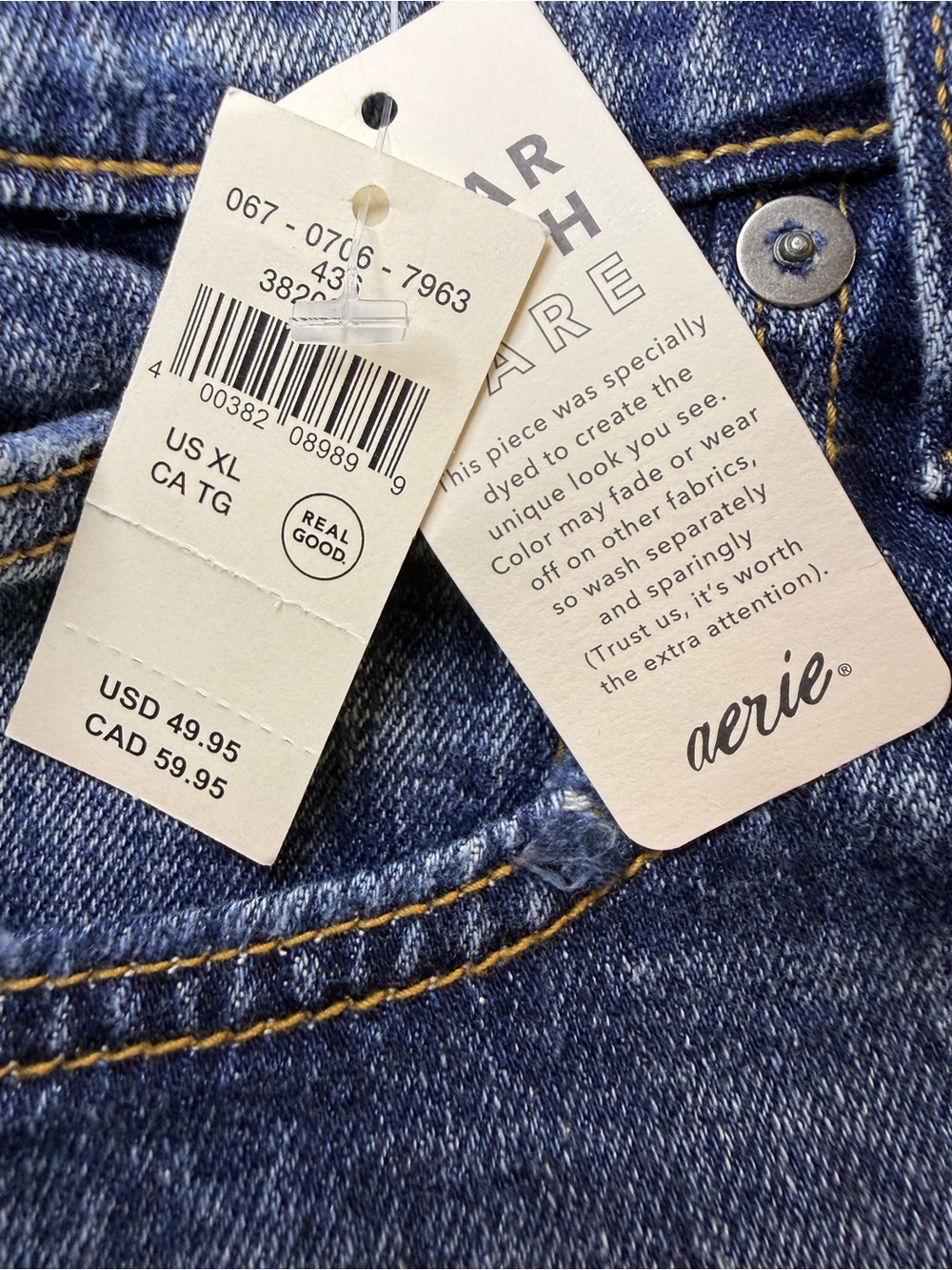 Aerie NWT Distressed Denim Shorts - XL - Picture 6 of 8